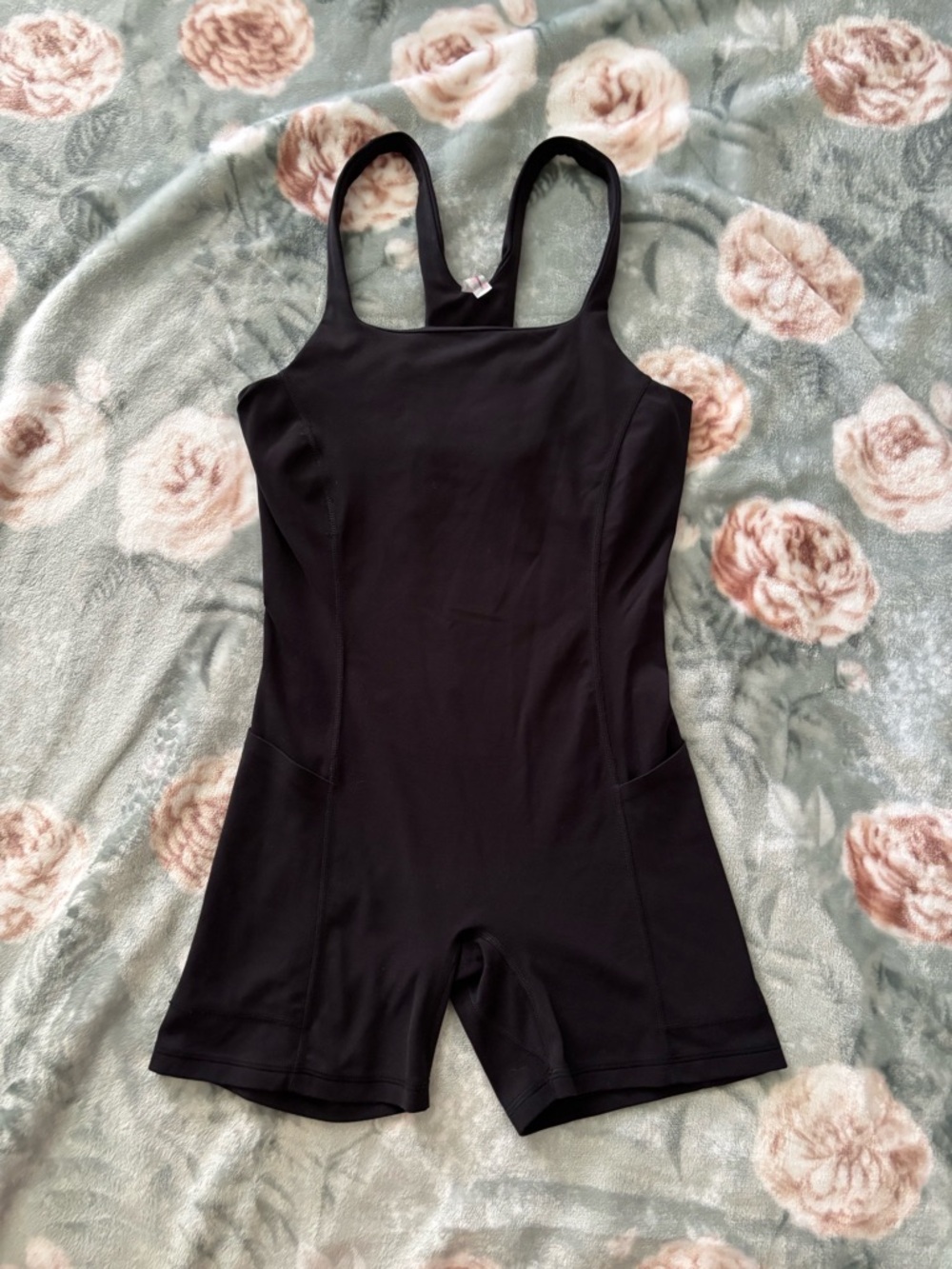 FP Movement by Free People Black Athletic Short Jumpsuit